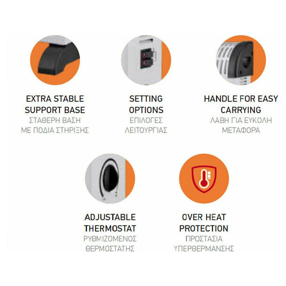 Eurolamp 147-29113 Θερμοπομπός Δαπέδου 2000W 54x39cm