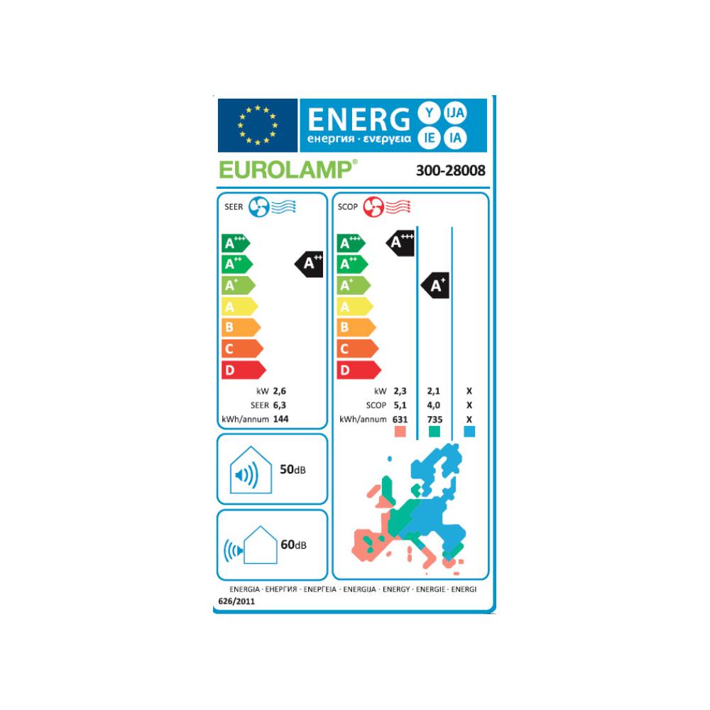 Eurolamp Zephyrus Κλιματιστικό Inverter 9000 BTU A++/A+ με Ιονιστή