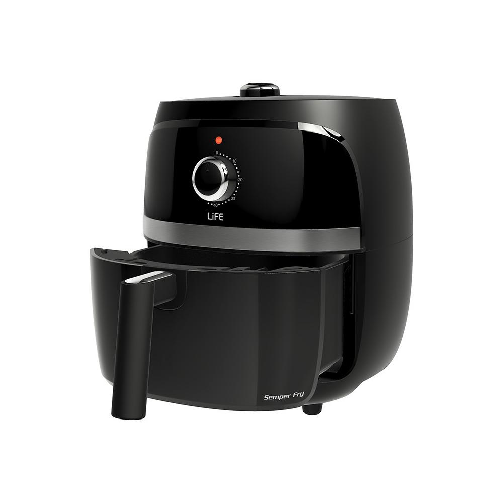 Life Semper Fry Φριτέζα Αέρος με Αποσπώμενο Κάδο 3.2lt Μαύρη