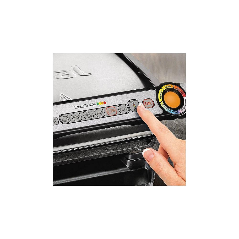 Tefal OptiGrill+ GC712D Τοστιέρα Γκριλιέρα με Αποσπώμενες Πλάκες 2000W Inox