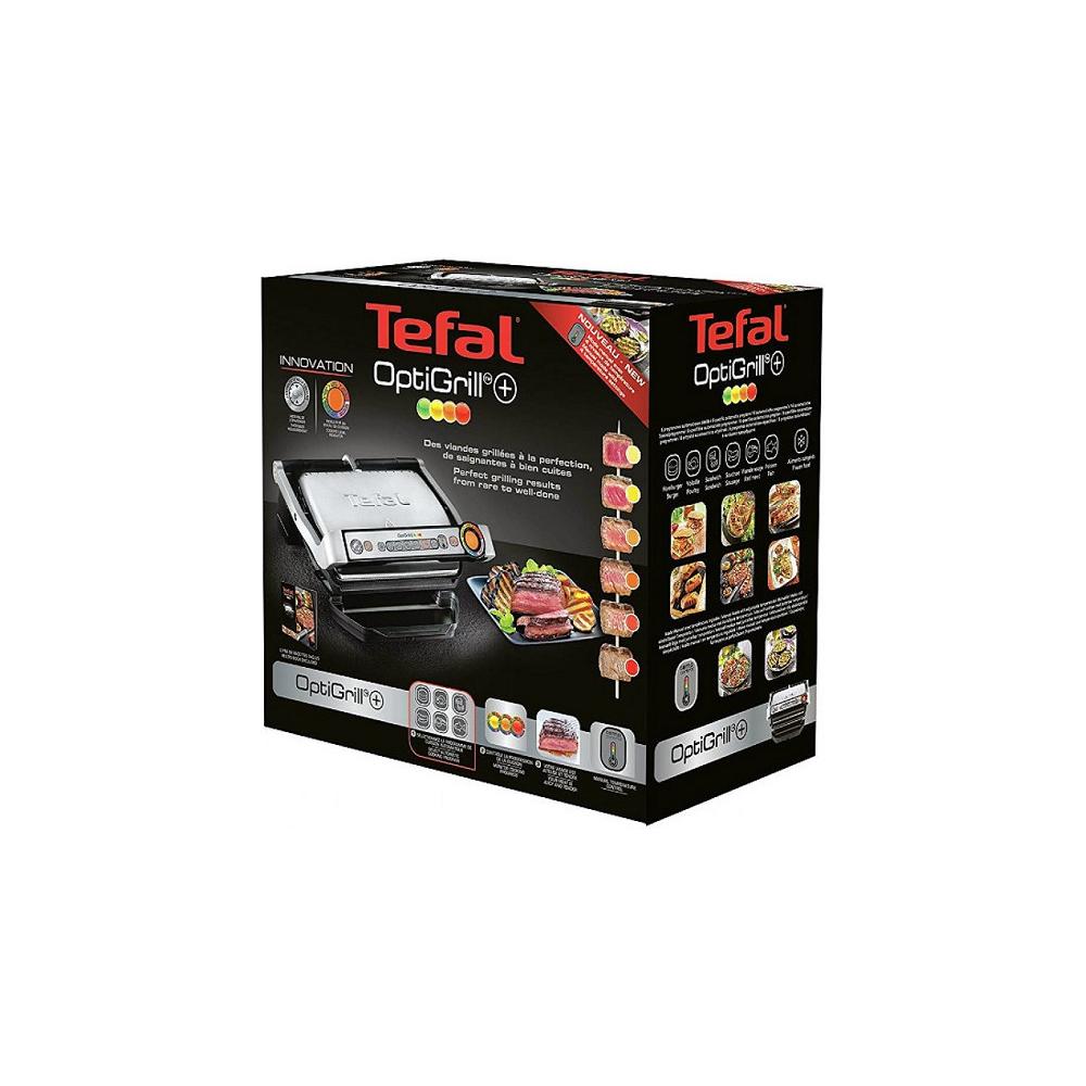 Tefal OptiGrill+ GC712D Τοστιέρα Γκριλιέρα με Αποσπώμενες Πλάκες 2000W Inox
