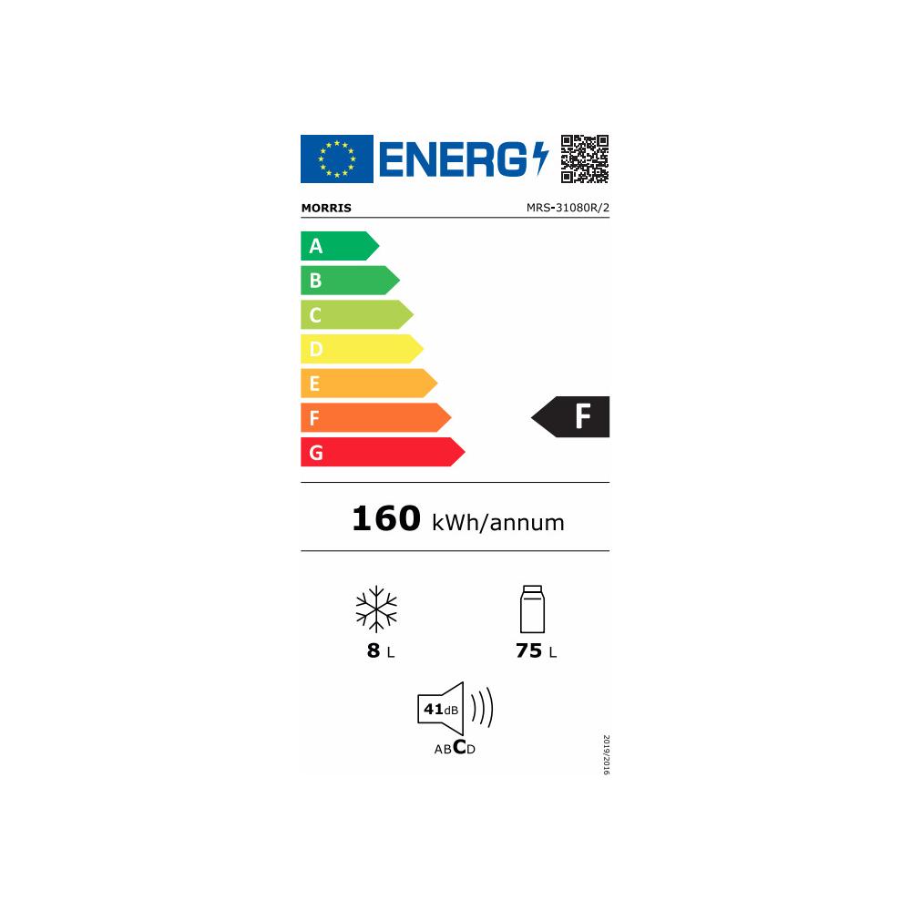 Morris MRS-31080R Retro Μονόπορτο Ψυγείο 83lt Υ89xΠ48xΒ54.5εκ. Κόκκινο