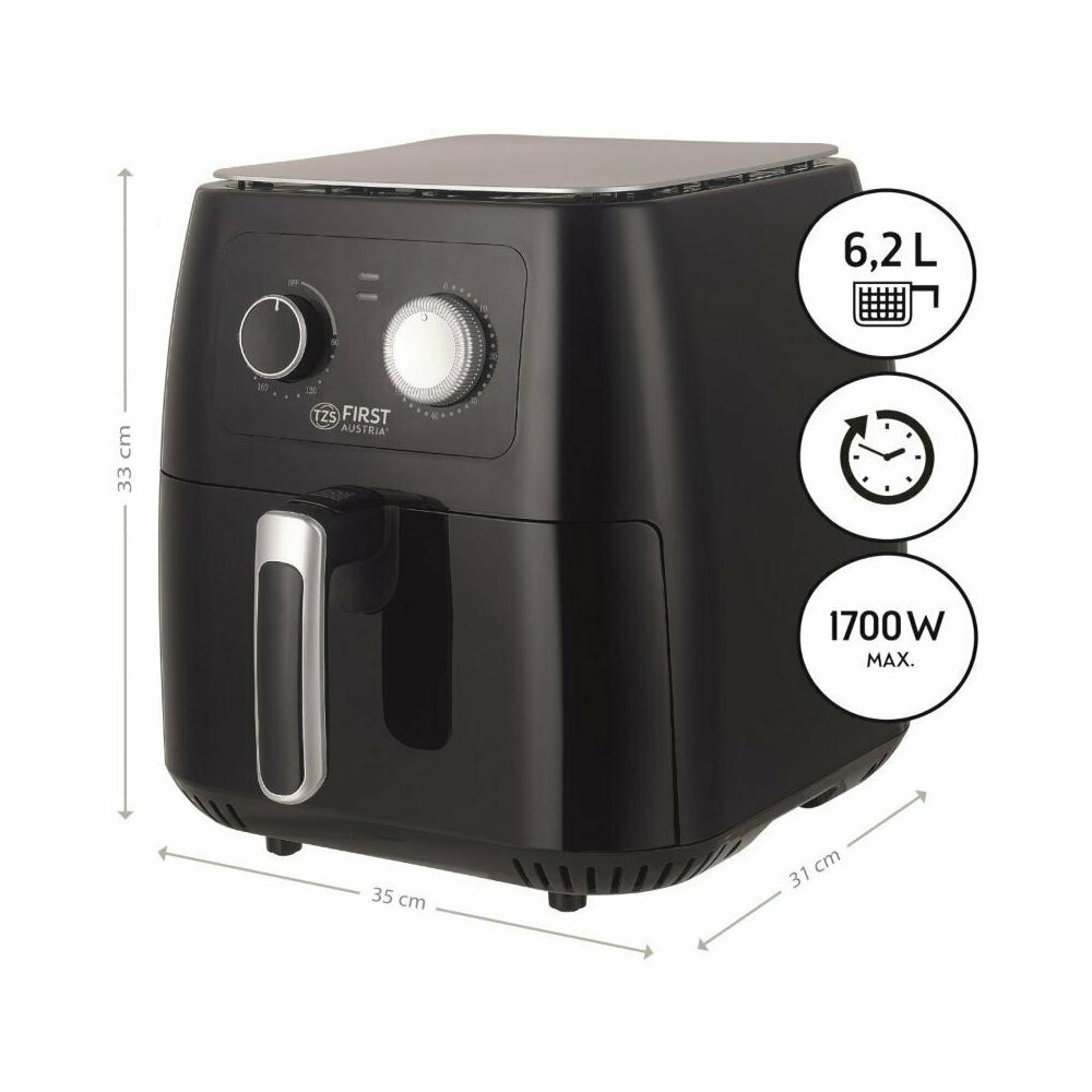 First Austria FA-5053-1 Φριτέζα Αέρος με Αποσπώμενο Κάδο 6.2lt Μαύρη