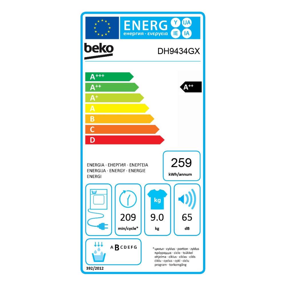 Beko DH 9534 GX Στεγνωτήριο 9kg A++