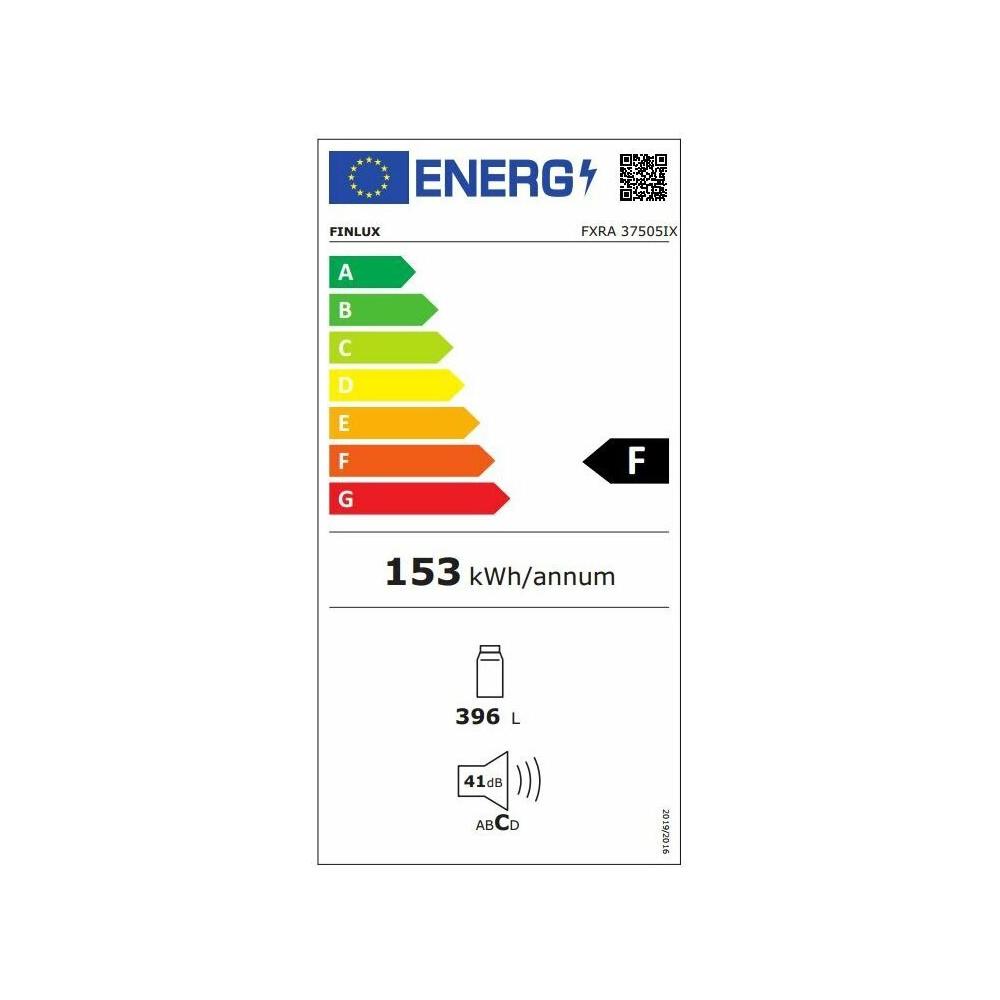Finlux FXRA 37505IX Ψυγείο Συντήρησης 396lt Υ186xΠ59.5xΒ65εκ. Inox
