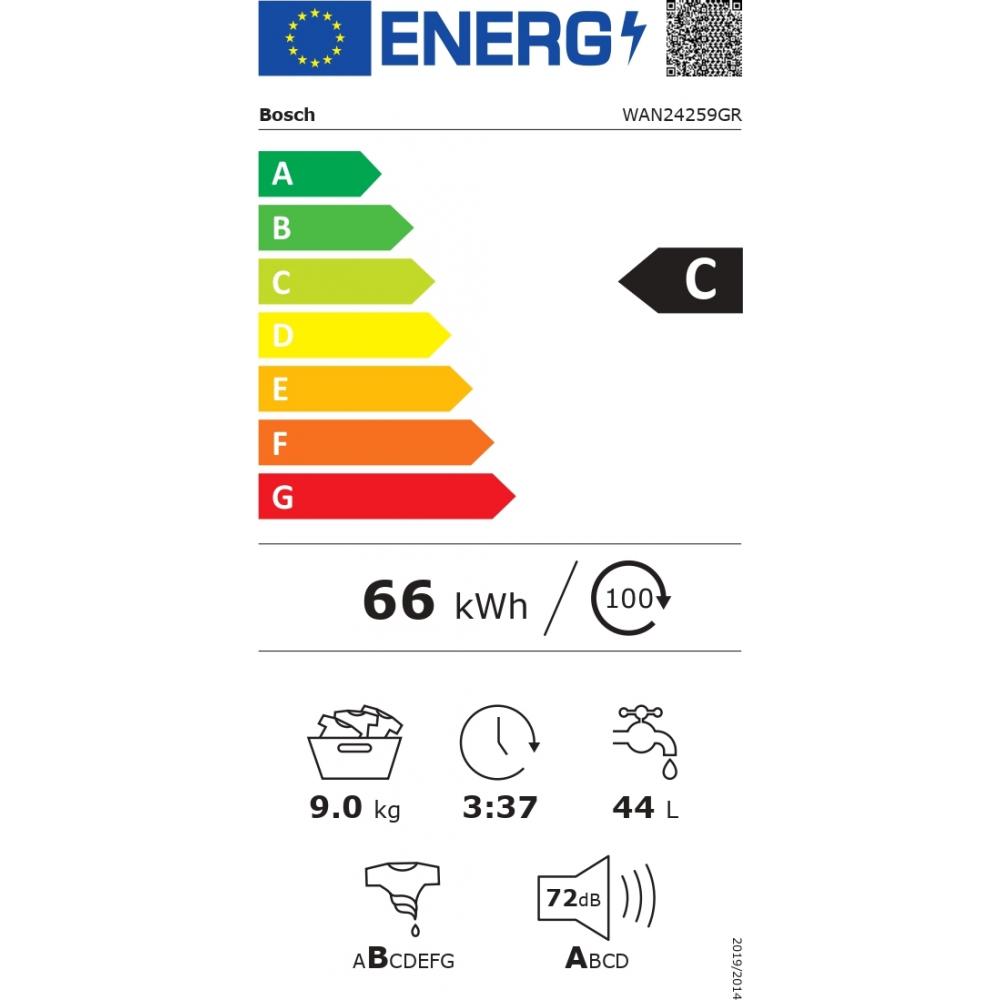 Bosch WAN24259GR Πλυντήριο Ρούχων 9kg 1200 Στροφών