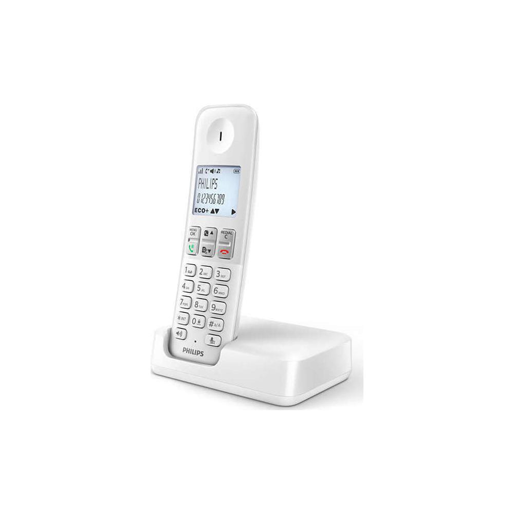 Philips D250 Ασύρματο Τηλέφωνο με Aνοιχτή Aκρόαση Λευκό