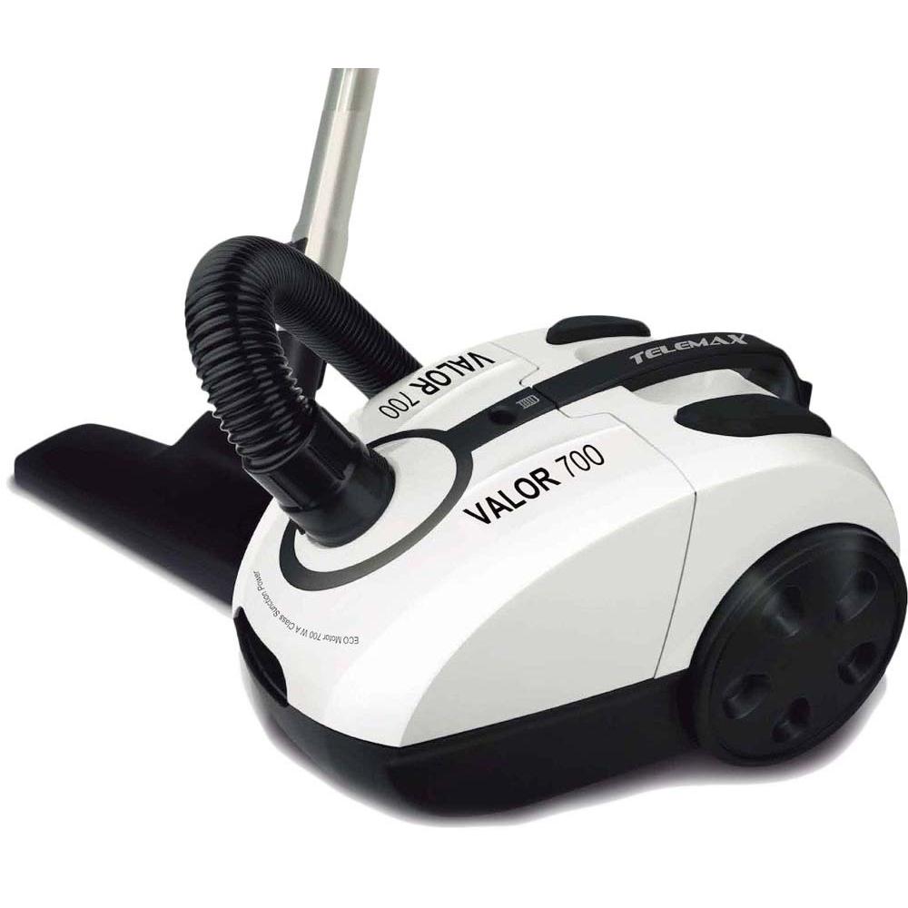 Telemax Valor 700 Ηλεκτρική Σκούπα 700W με Σακούλα 2lt Λευκή