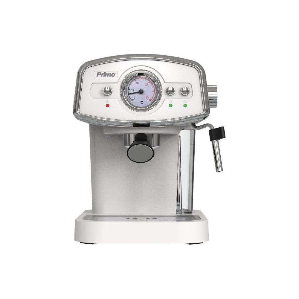 Primo PREM-40312 Eco Μηχανή Espresso 1050W Πίεσης 19bar Λευκή