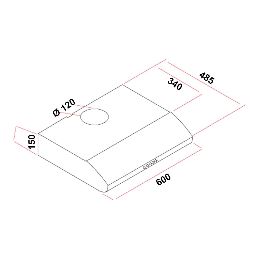 MultiHome MH-6680 Ελεύθερος Απορροφητήρας 60cm Λευκός