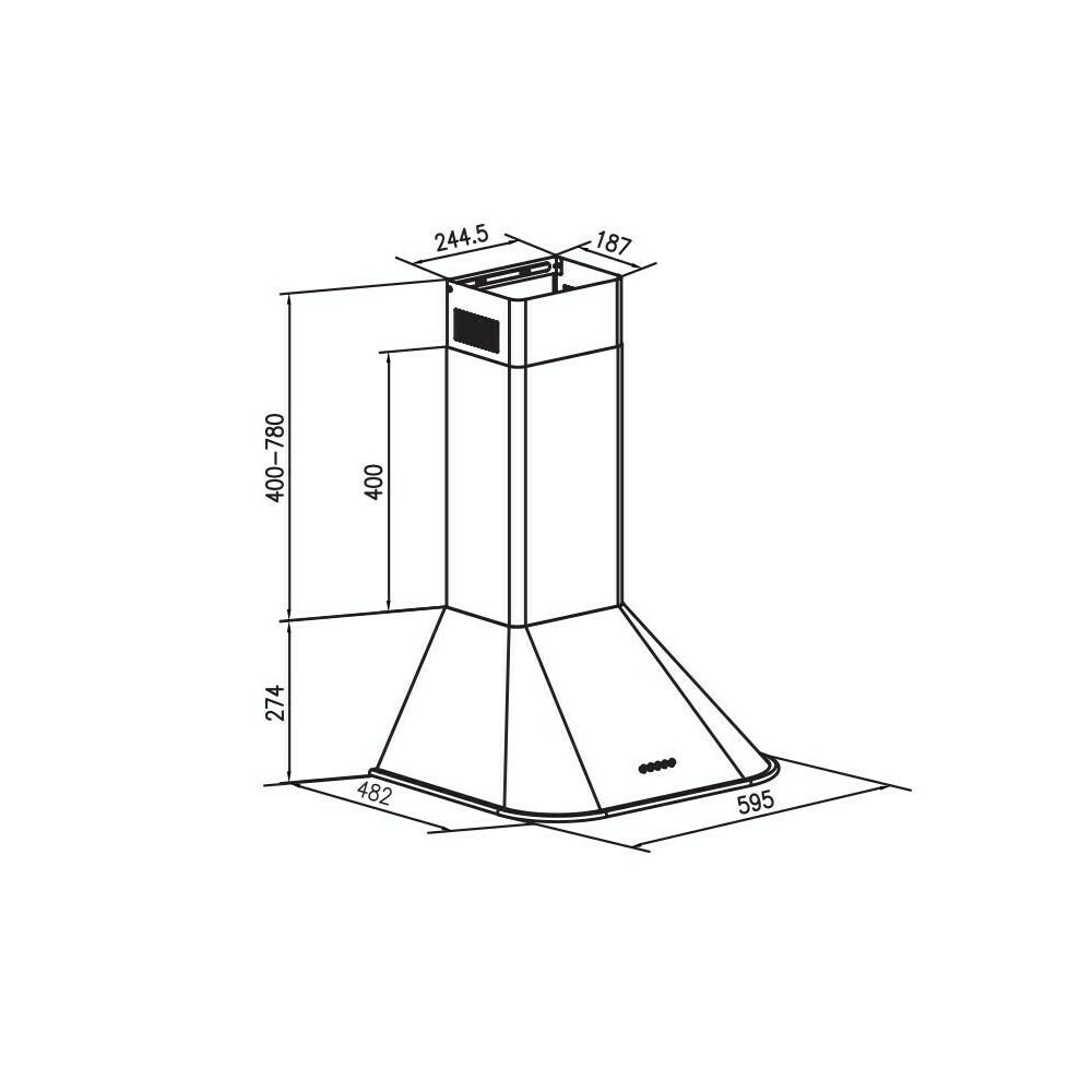 Gruppe Armonia 60 Απορροφητήρας Καμινάδα 60cm Μαύρος