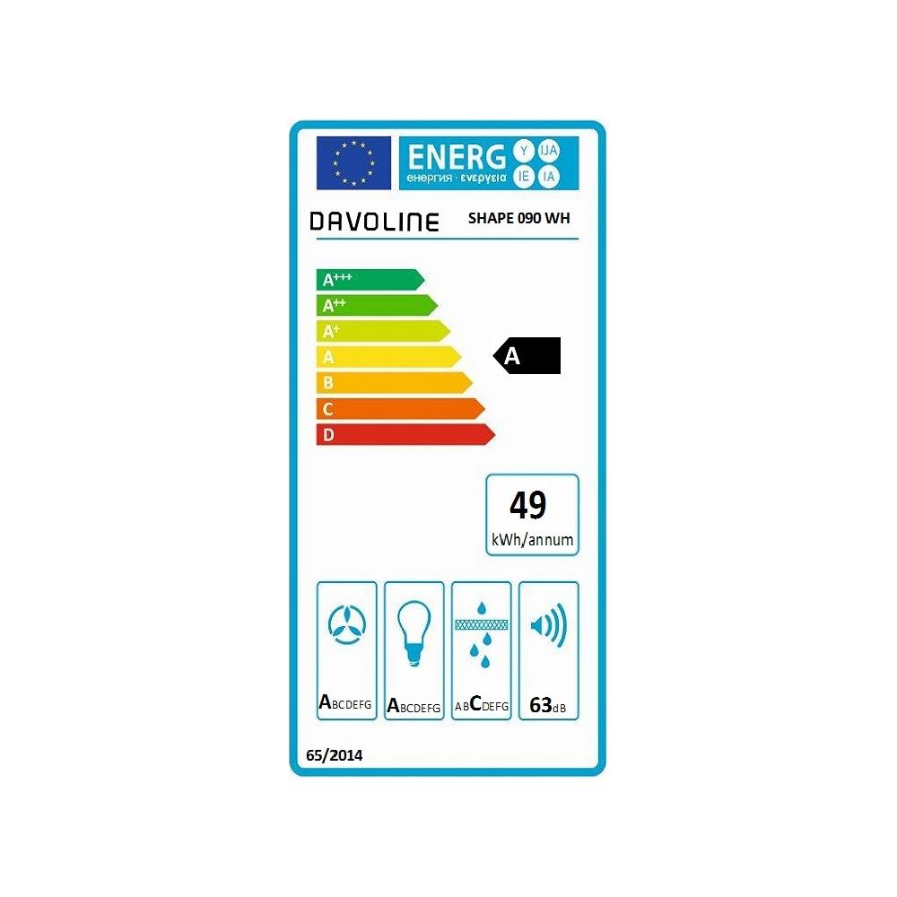 Davoline Shape 90 Απορροφητήρας Καμινάδα 90cm Γκρι