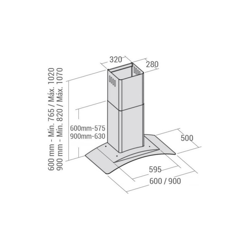 Davoline Ecoglass Απορροφητήρας Καμινάδα 60cm Inox
