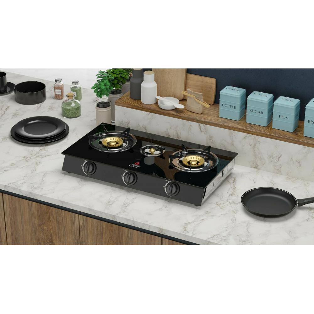 Thermogatz GL.3 Επιτραπέζια Εστία Υγραερίου Τριπλή Μαύρη