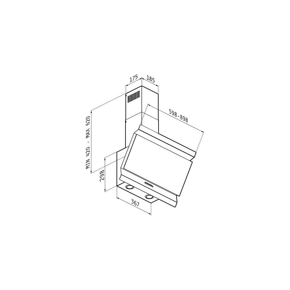 Pyramis Eleganto Απορροφητήρας Καμινάδα 90cm Μαύρος