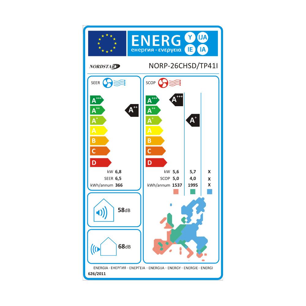Nordstar TN +Plus+ NORP-26CHSD/TP41I Κλιματιστικό Inverter 24000 BTU A++/A+ με WiFi