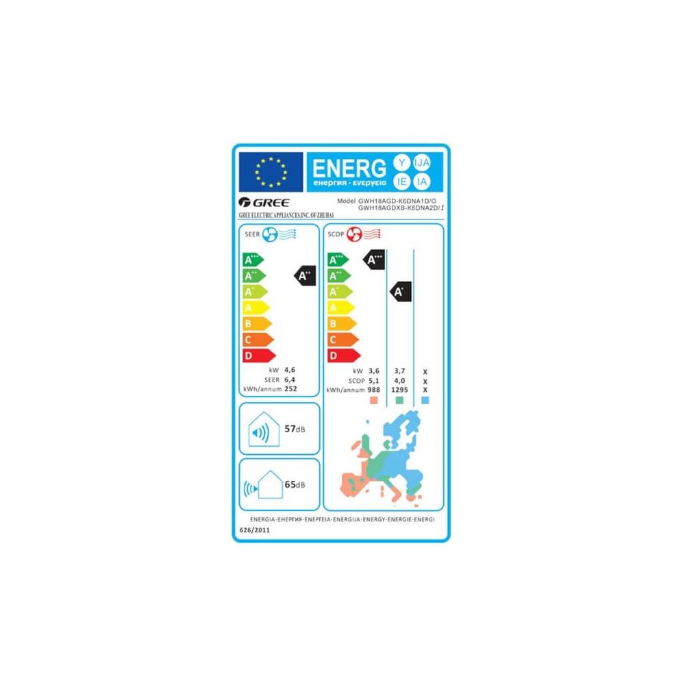 Gree Aura GRC-161QI/KAR-N5/GRCO-161QI/KAR-N5 Κλιματιστικό Inverter 16000 BTU A++/A+ με WiFi