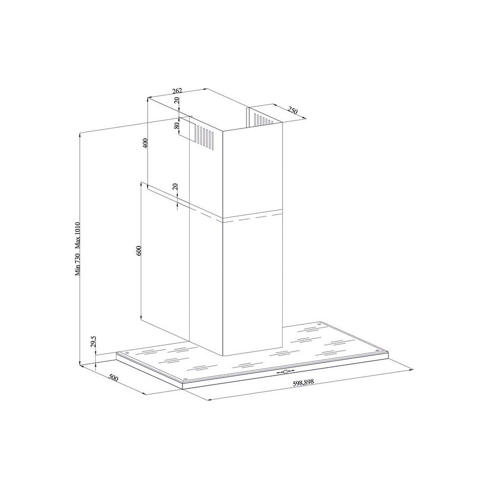 Davoline Slim Plus IX-BL Απορροφητήρας Καμινάδα 60cm Inox