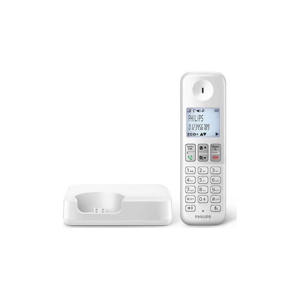 Philips D250 Ασύρματο Τηλέφωνο με Aνοιχτή Aκρόαση Λευκό