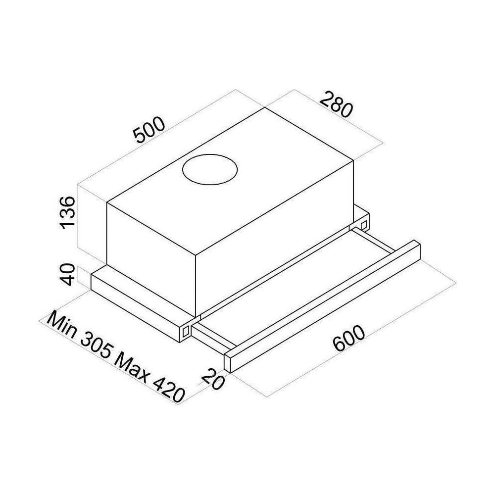 Davoline Crystal Plus Συρόμενος Απορροφητήρας 60cm Inox