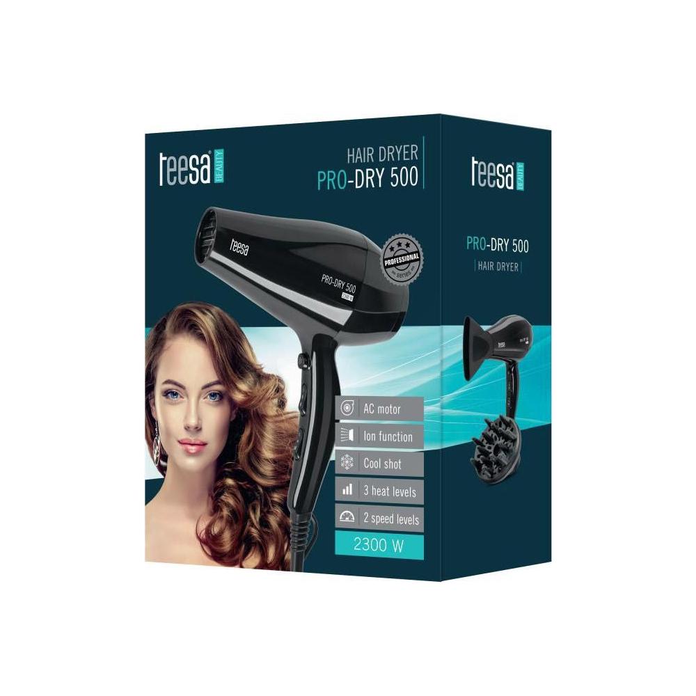 Teesa Pro-Dry 500 Ionic Επαγγελματικό Πιστολάκι Μαλλιών με Φυσούνα 2300W TSA0511