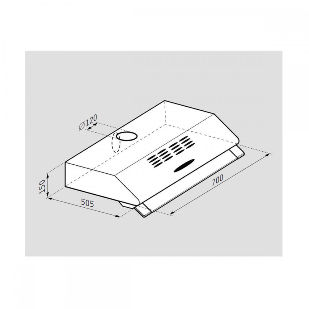 Pyramis Power 70 Ελεύθερος Απορροφητήρας 70cm Inox