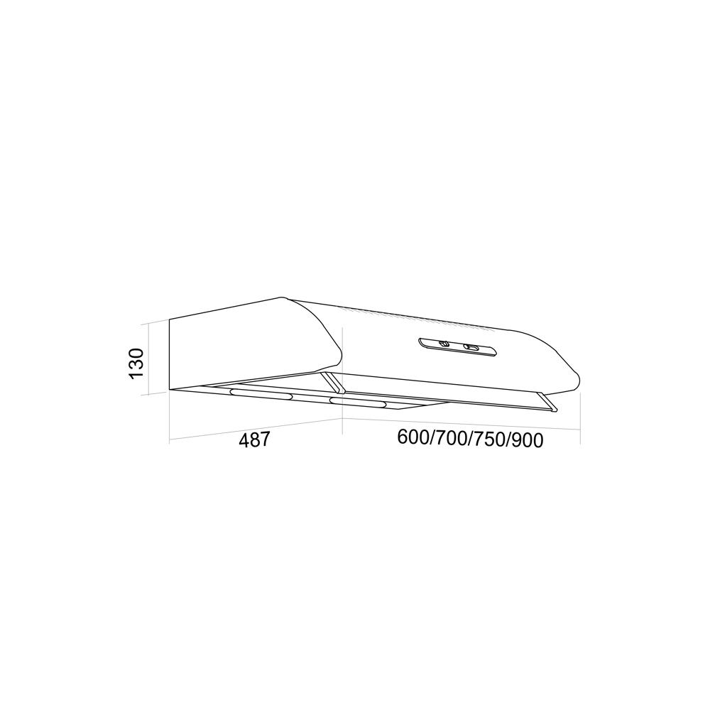 Davoline Olympia 270 Lux 2M/1 WH Ελεύθερος Απορροφητήρας 70cm Λευκός