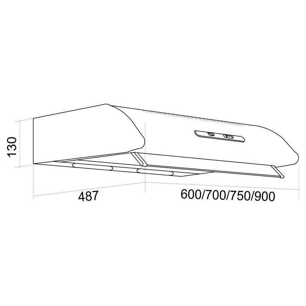 Davoline Olympia 460 Lux PB 2M Ελεύθερος Απορροφητήρας 60cm Γκρι