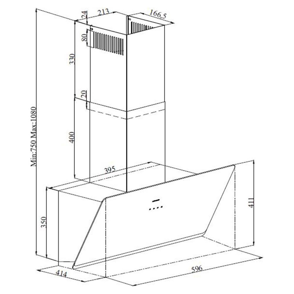 Davoline Shape 60 Απορροφητήρας Καμινάδα 60cm Μαύρος