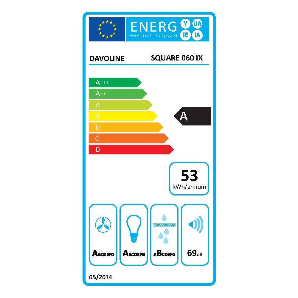Davoline Square 060 IX Απορροφητήρας Καμινάδα 60cm Inox