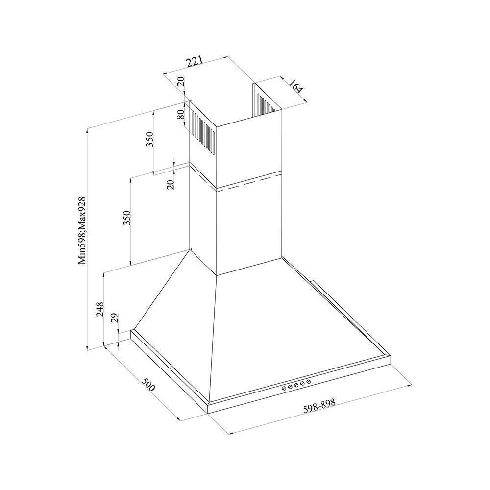Davoline KOS HPC Απορροφητήρας Καμινάδα 60cm Inox