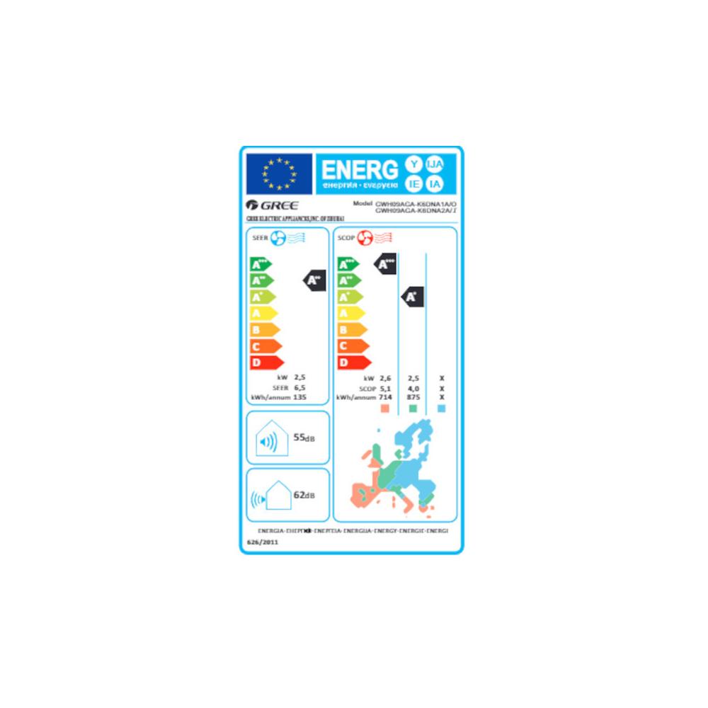 Gree Aura GRC-101QI/KAR-N5/GRCO-101QI/KAR-N5 Κλιματιστικό Inverter 9000 BTU A++/A+ με WiFi