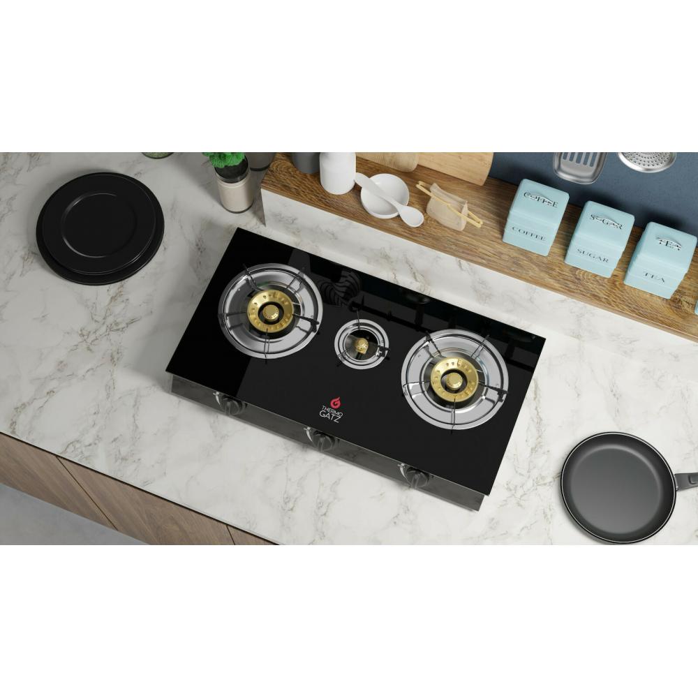 Thermogatz GL.3 Επιτραπέζια Εστία Υγραερίου Τριπλή Μαύρη