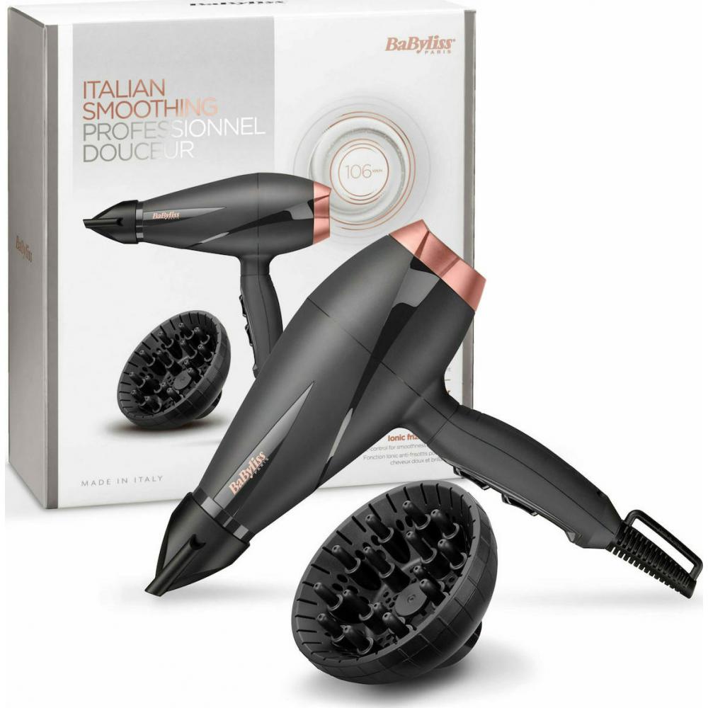Babyliss Smooth Pro Ionic Επαγγελματικό Πιστολάκι Μαλλιών με Φυσούνα 2100W 6709DE