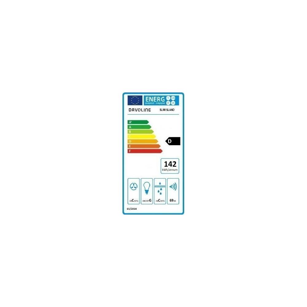 Davoline Slim Island Απορροφητήρας Νησίδα 90cm Inox