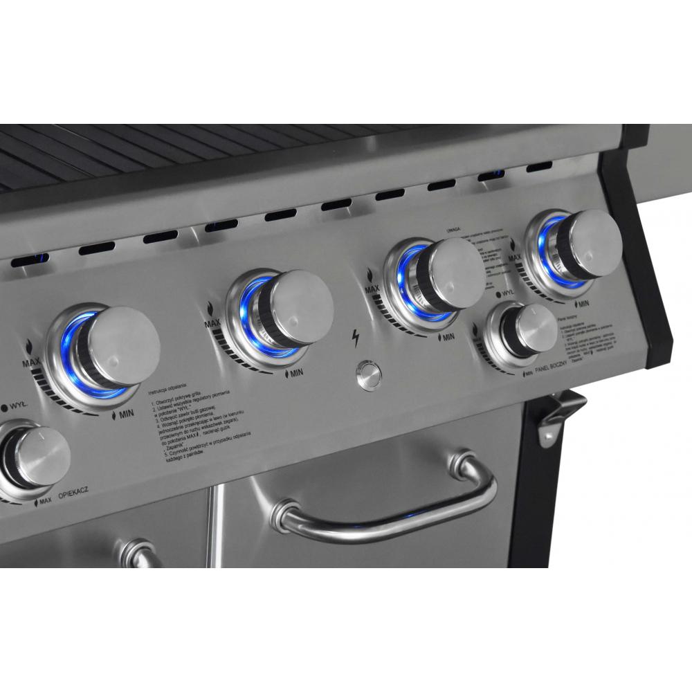 BBQ ΥΓΡΑΕΡΙΟΥ GS GRILL SUPERIOR 4+1+1 ΙΝΟΧ - 21kW