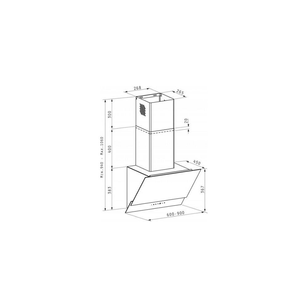 Pyramis Ecoline Livelo Απορροφητήρας Καμινάδα 60cm Μαύρος