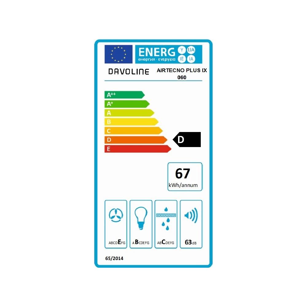 Davoline Airtechno Plus IX 60 Απορροφητήρας Καμινάδα 60cm Inox