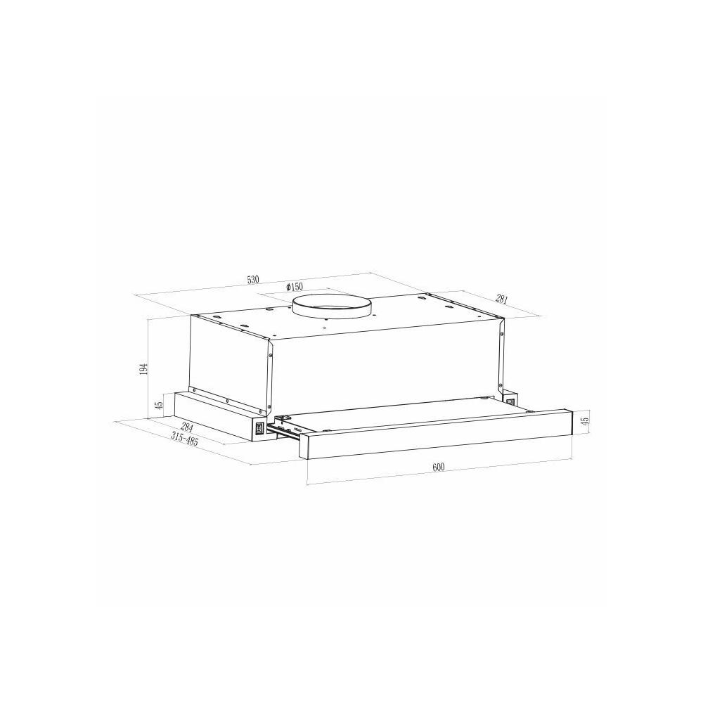Gruppe Kyma Συρόμενος Απορροφητήρας 60cm Inox
