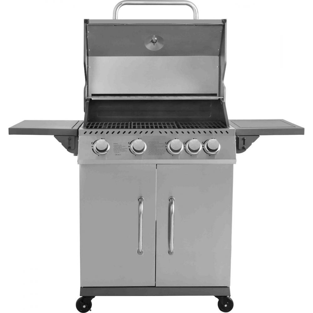 Thermogatz Gs Grill Elite Ψησταριά Υγραερίου Μαντεμένιας Σχάρας 70x42εκ. με 4 Εστίες 12kW και Πλαϊνό Μάτι