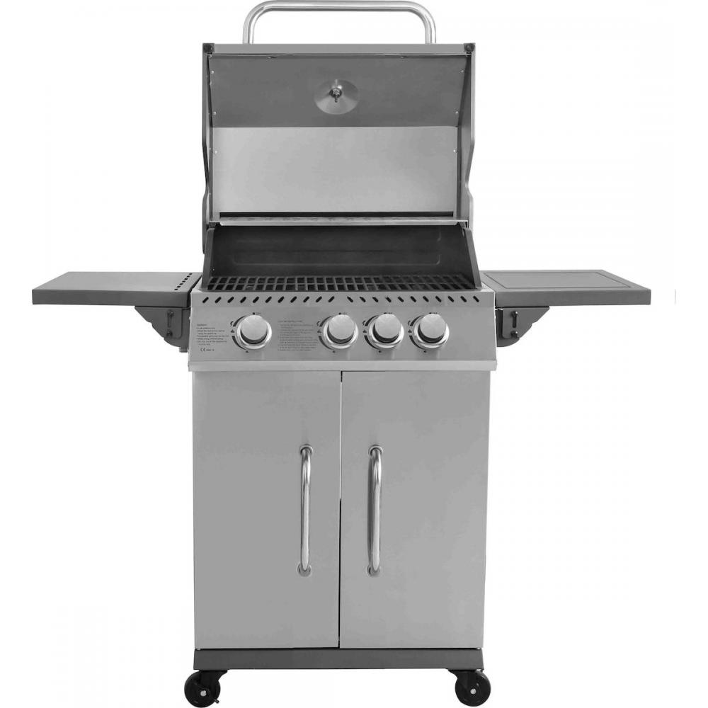 Thermogatz Gs Grill Elite Ψησταριά Υγραερίου Μαντεμένιας Σχάρας 60x42εκ. με 3 Εστίες 9kW και Πλαϊνό Μάτι