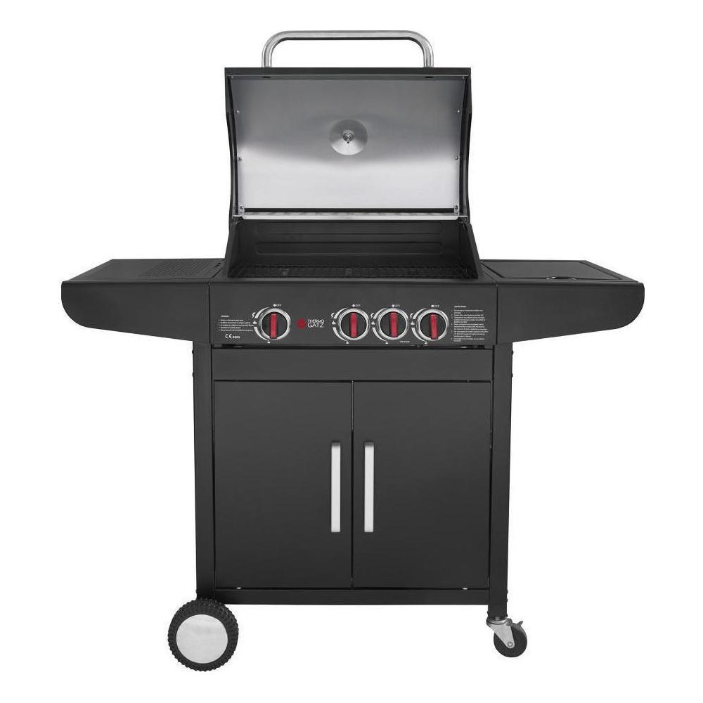 Thermogatz GS Grill Lux Ψησταριά Υγραερίου Μαντεμένιας Σχάρας 60x42εκ. με 3 Εστίες 9kW και Πλαϊνό Μάτι