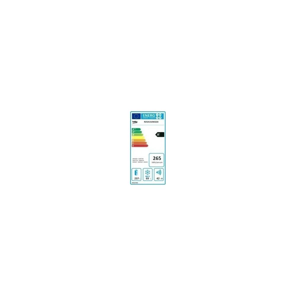 Beko RDSA310M20X Ψυγείο Δίπορτο Inox Υ175.4xΠ59.5xΒ60εκ.