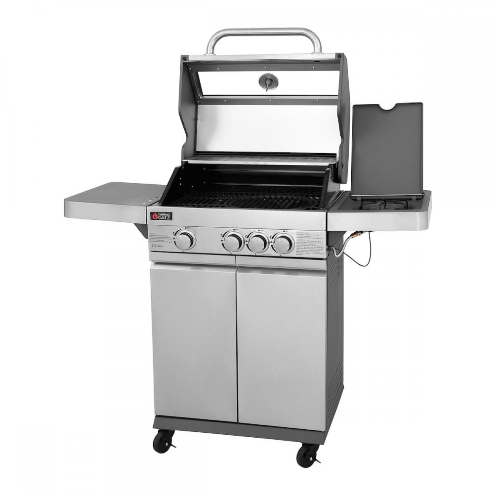 Thermogatz Gs Grill View Ψησταριά Υγραερίου Μαντεμένιας Σχάρας 60x42εκ. με 4 Εστίες 11.5kW και Πλαϊνό Μάτι
