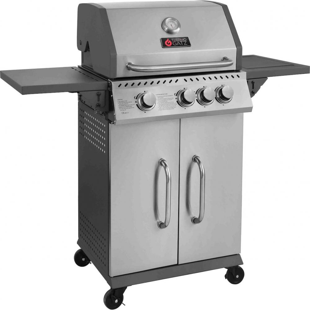 Thermogatz Gs Grill Elite Ψησταριά Υγραερίου Μαντεμένιας Σχάρας 60x42εκ. με 3 Εστίες 9kW και Πλαϊνό Μάτι