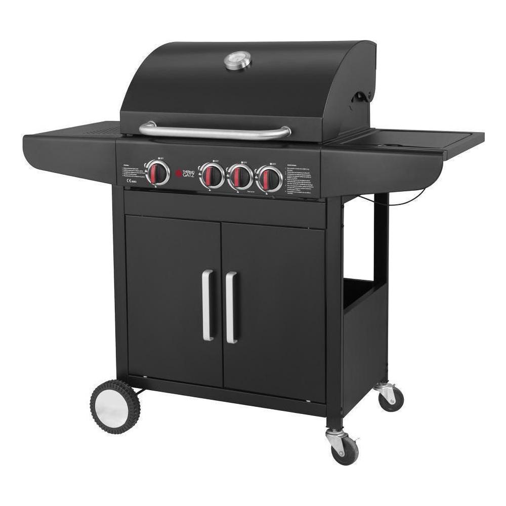 Thermogatz GS Grill Lux Ψησταριά Υγραερίου Μαντεμένιας Σχάρας 60x42εκ. με 3 Εστίες 9kW και Πλαϊνό Μάτι