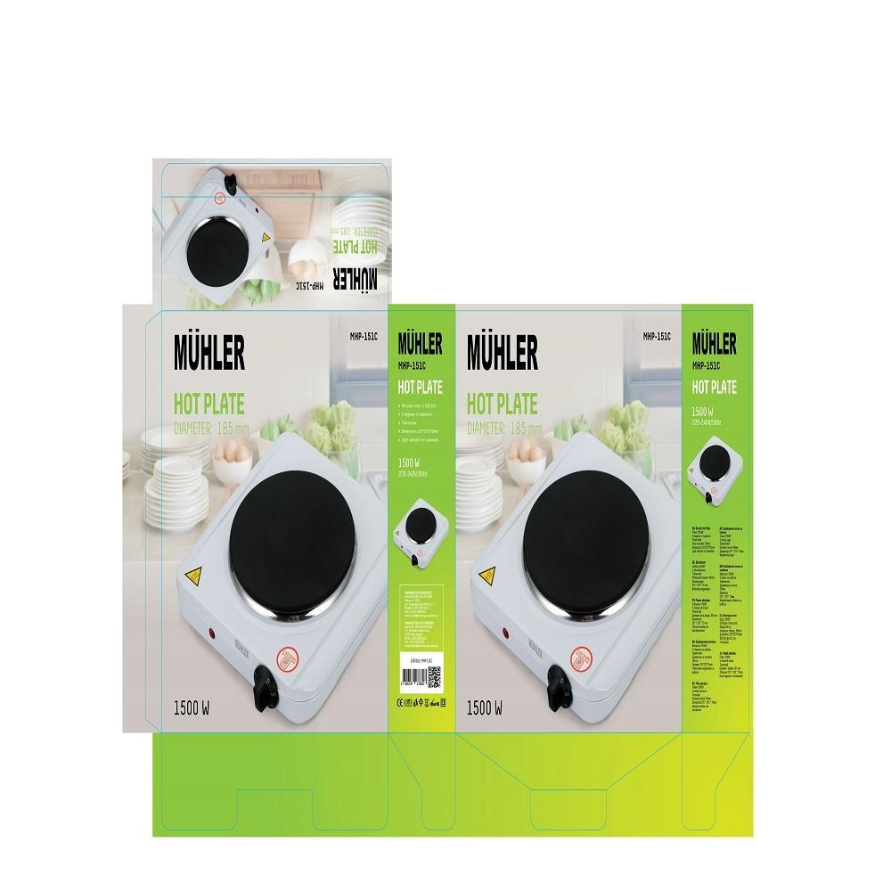 Muhler MHP-151C Επιτραπέζια Εστία Εμαγιέ Μονή Λευκή