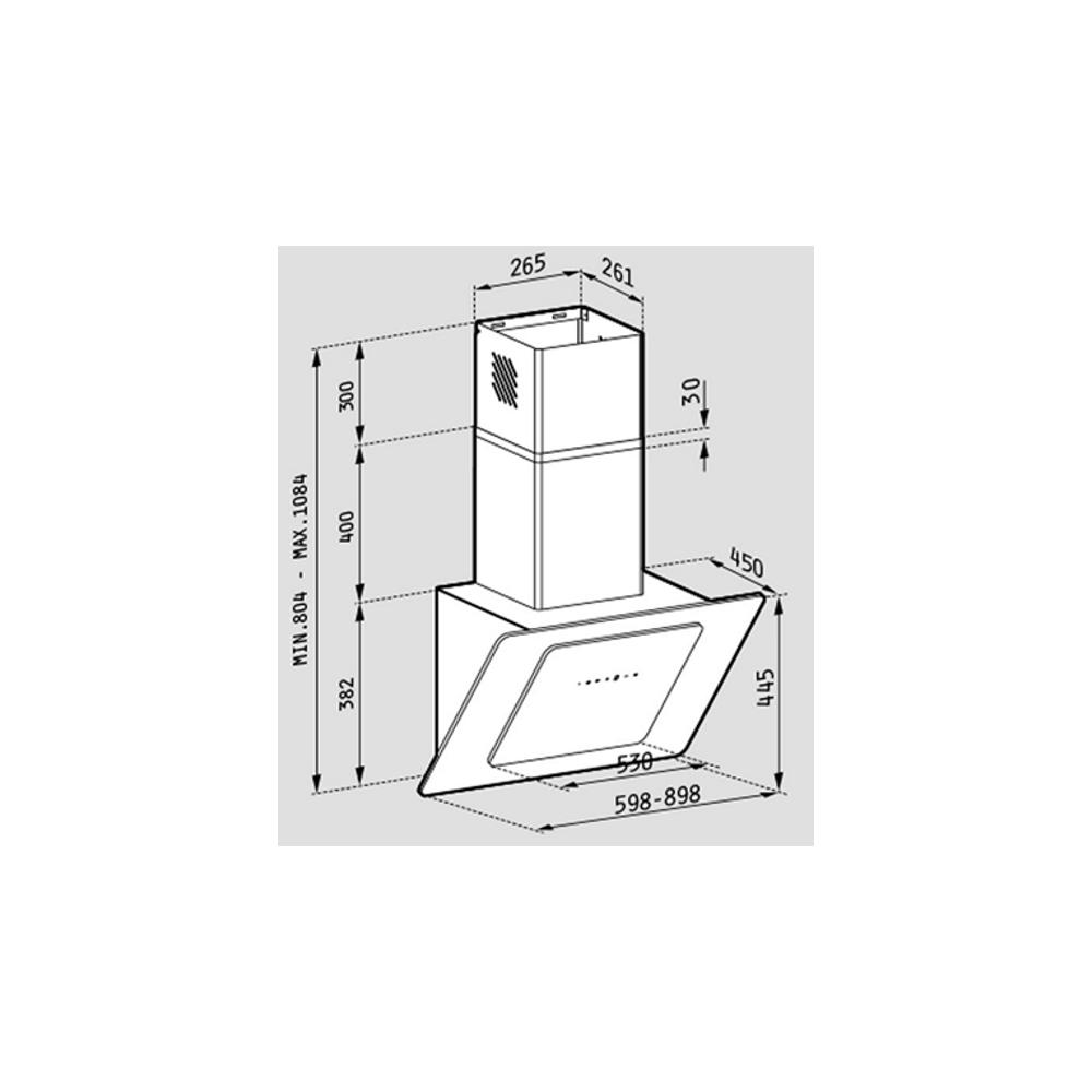 Pyramis Fiero Απορροφητήρας Καμινάδα 60cm Μαύρος