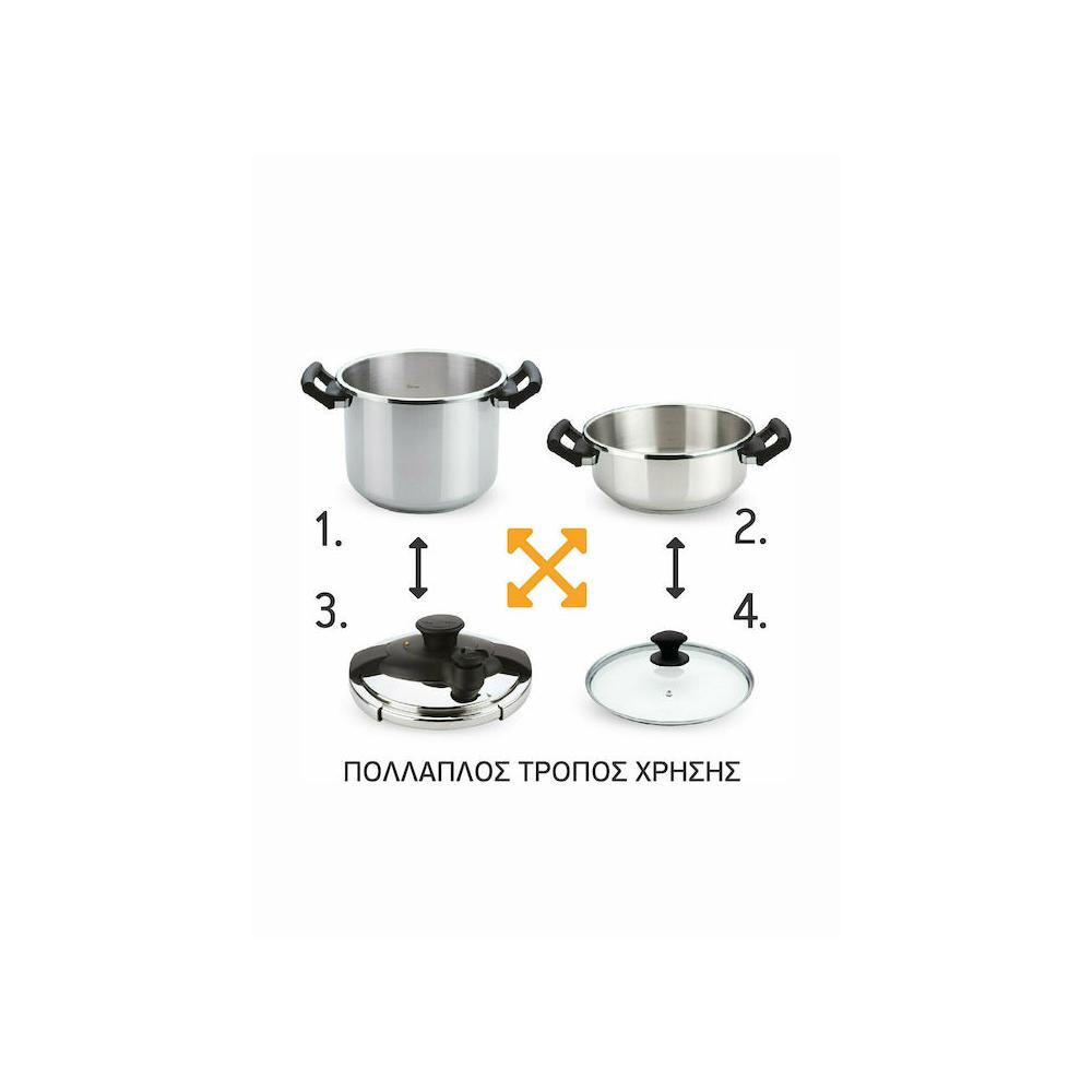 Izzy Multi Set Χύτρες Ταχύτητας Set Quattro 8lt και 4lt