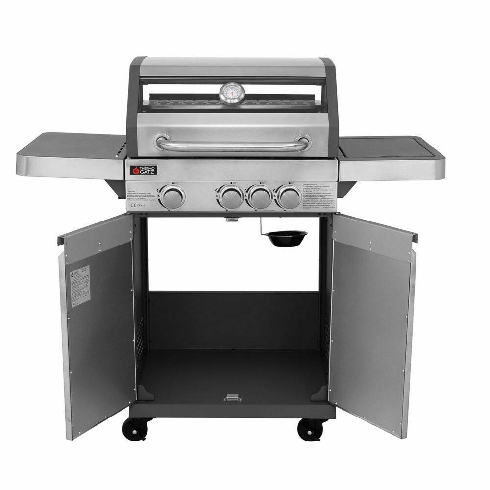 Thermogatz Gs Grill View Ψησταριά Υγραερίου Μαντεμένιας Σχάρας 60x42εκ. με 4 Εστίες 11.5kW και Πλαϊνό Μάτι